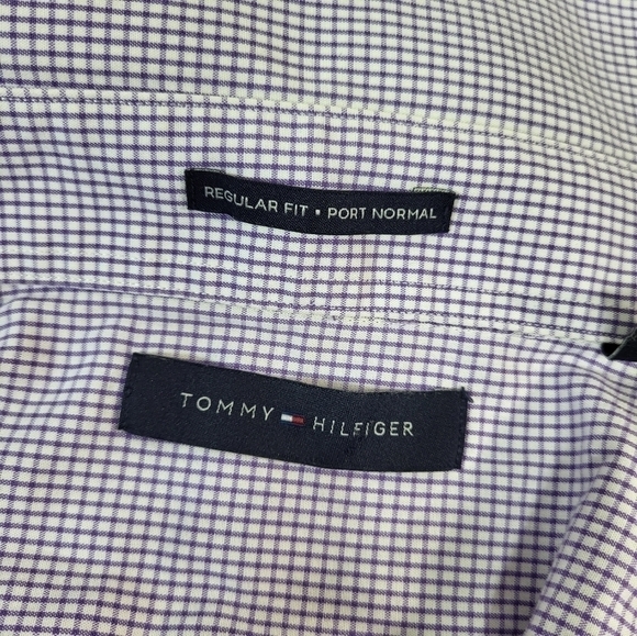 Tommy Hilfiger Purple Collared  Button-Up Dress Shirt - Picture 9 of 9